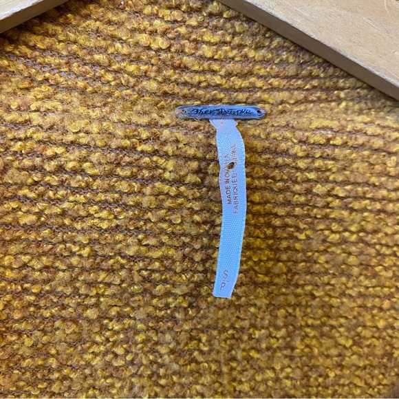 Free People Slouchy Textured Wool Mustard Jacket Wool Blend Women's Size Small - Picture 5 of 9